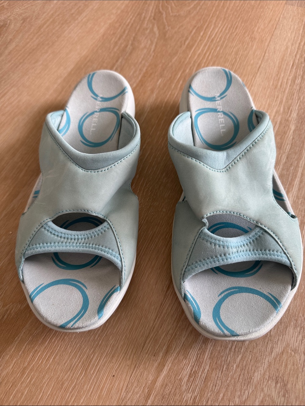 Merrell Pale Blue Open-Toe Slide Sandals